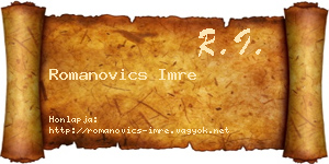 Romanovics Imre névjegykártya